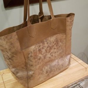 Anthropologie metallic reversible tote bag